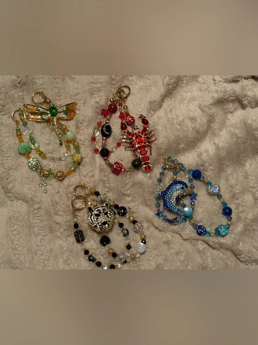 Bag Charms Crystal Chain Multi-Strand